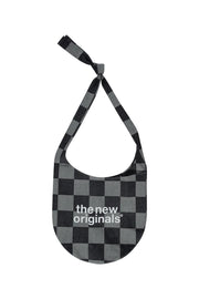 THE NEW ORIGINALS Emblem sling bag checkered raw denim