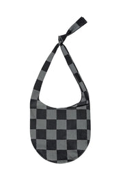THE NEW ORIGINALS Emblem sling bag checkered raw denim