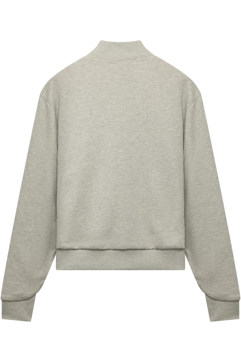 THE NEW ORIGINALS Emblem zip up sweater light grey melange
