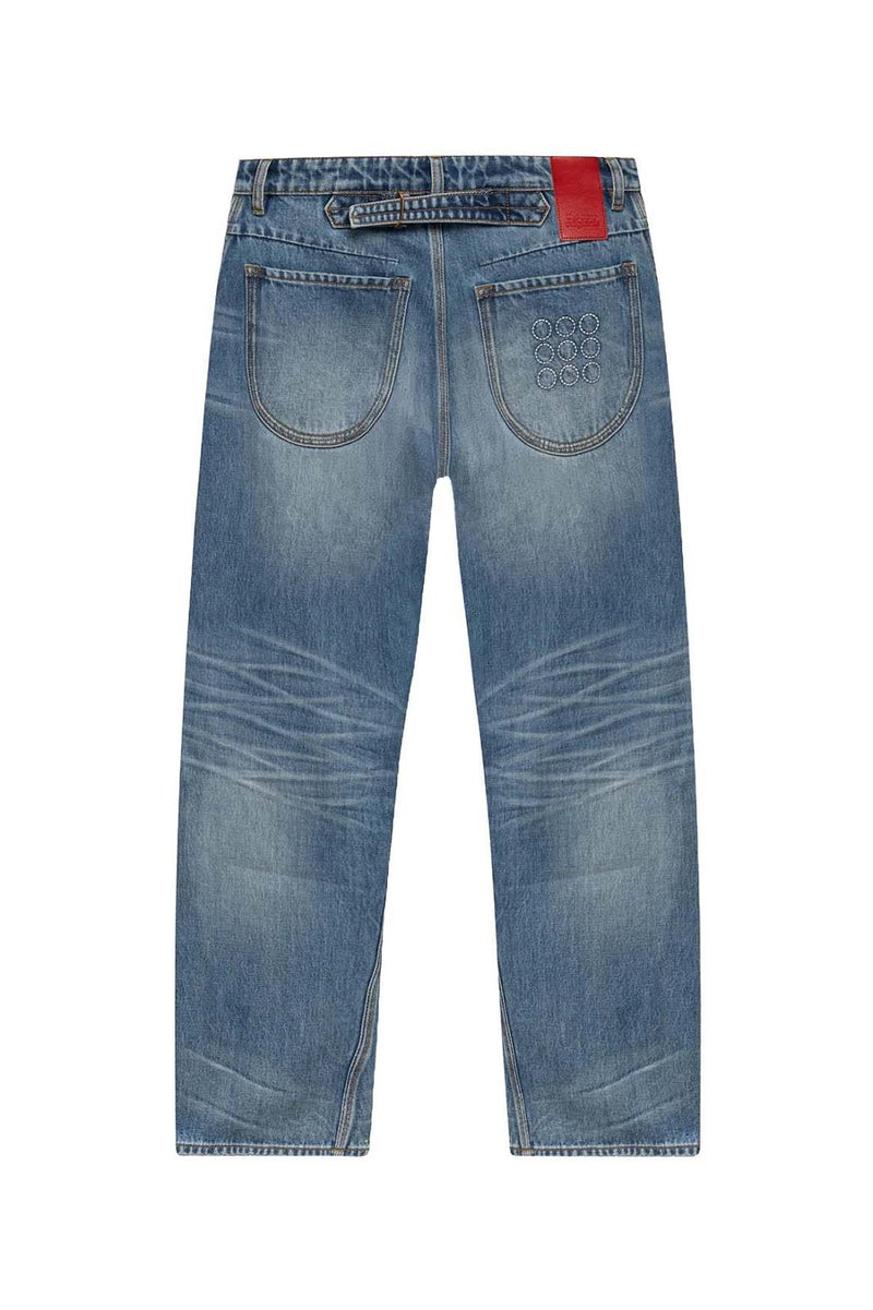 THE NEW ORIGINALS Twisted seam jeans light wash denim