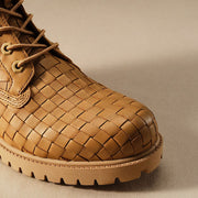 TIMBERLAND 6 inch premium lace up boot woven leather beige