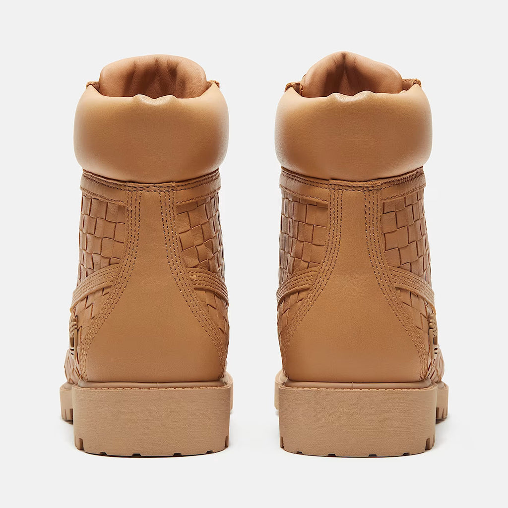TIMBERLAND 6 inch premium lace up boot woven leather beige