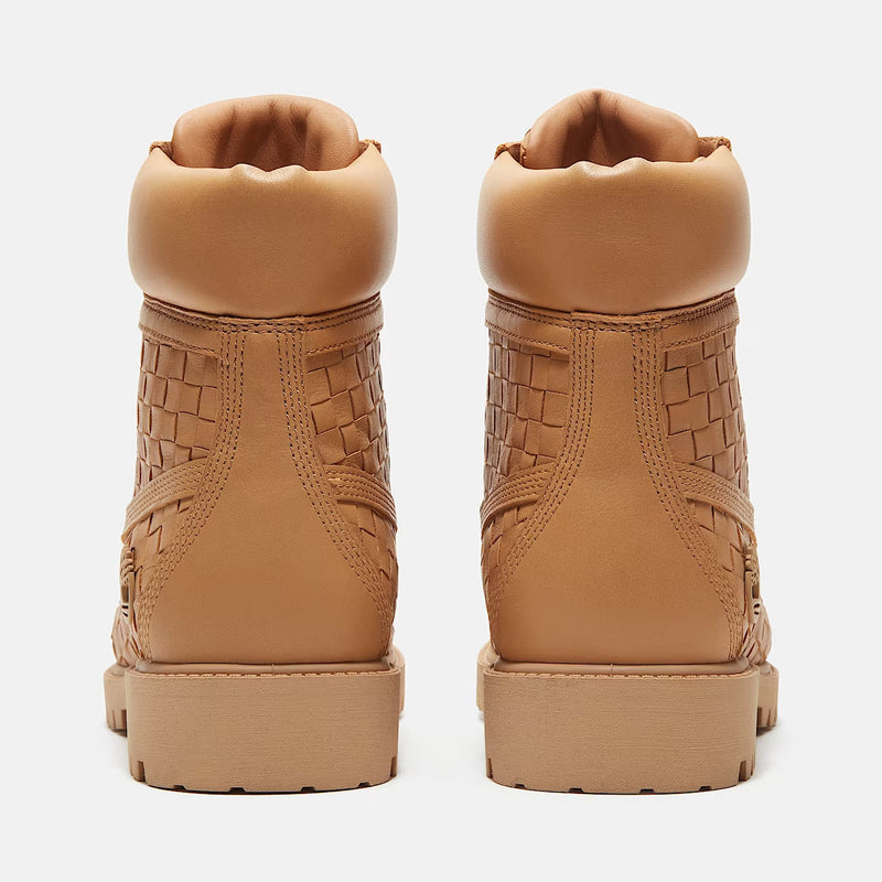 TIMBERLAND 6 inch premium lace up boot woven leather beige