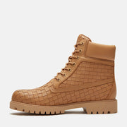 TIMBERLAND 6 inch premium lace up boot woven leather beige