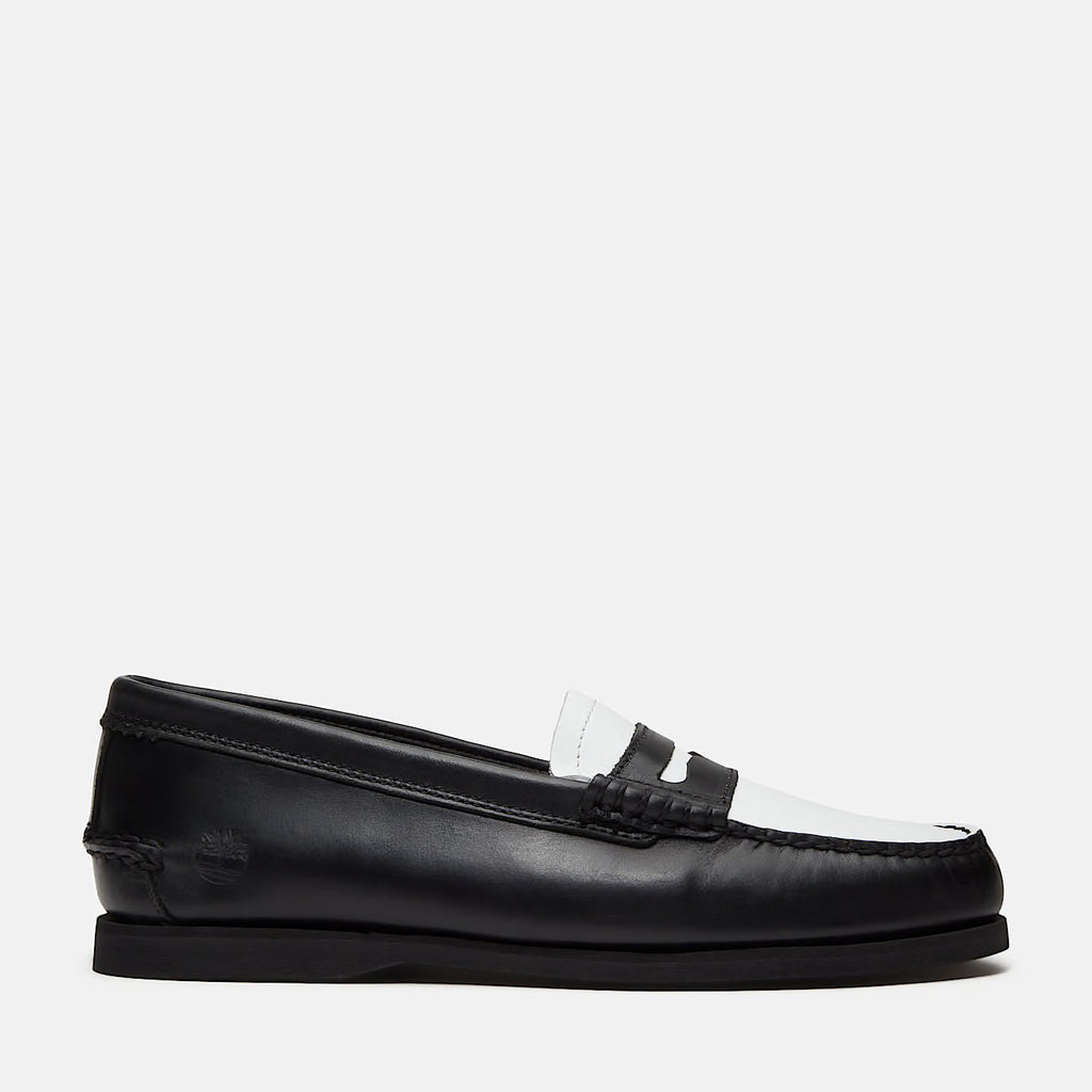 TIMBERLAND Classic boat loafer shoe black white