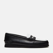 TIMBERLAND Classic boat loafer shoe black white
