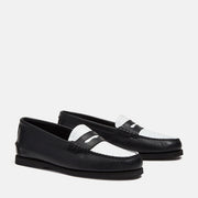 TIMBERLAND Classic boat loafer shoe black white