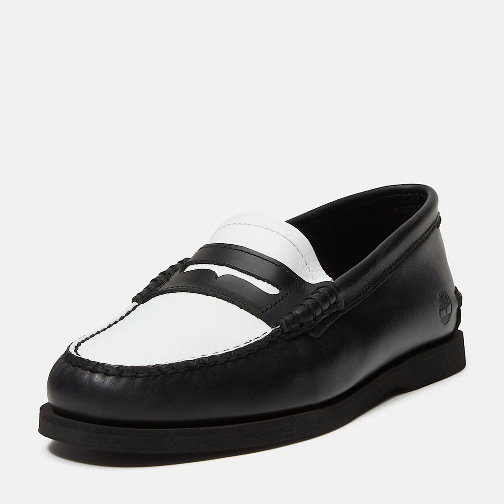 TIMBERLAND Classic boat loafer shoe black white