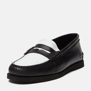 TIMBERLAND Classic boat loafer shoe black white