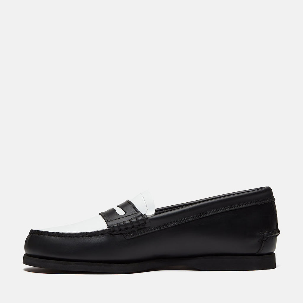 TIMBERLAND Classic boat loafer shoe black white