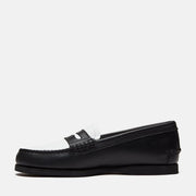 TIMBERLAND Classic boat loafer shoe black white