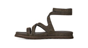 UGG Goldengaze embossed ankle wrap sandals dense smoke