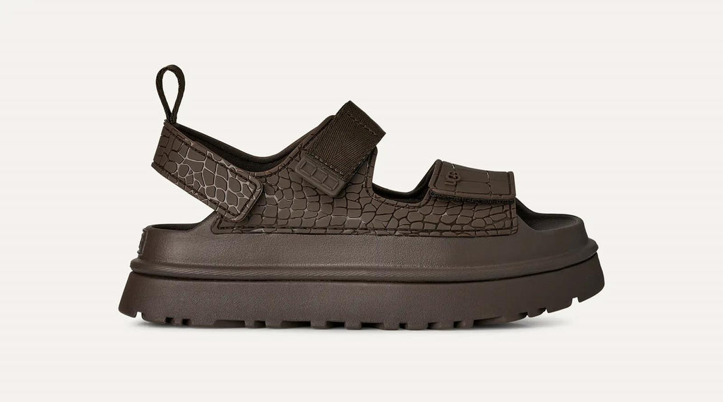 UGG Goldenglow embossed sandals dense smoke