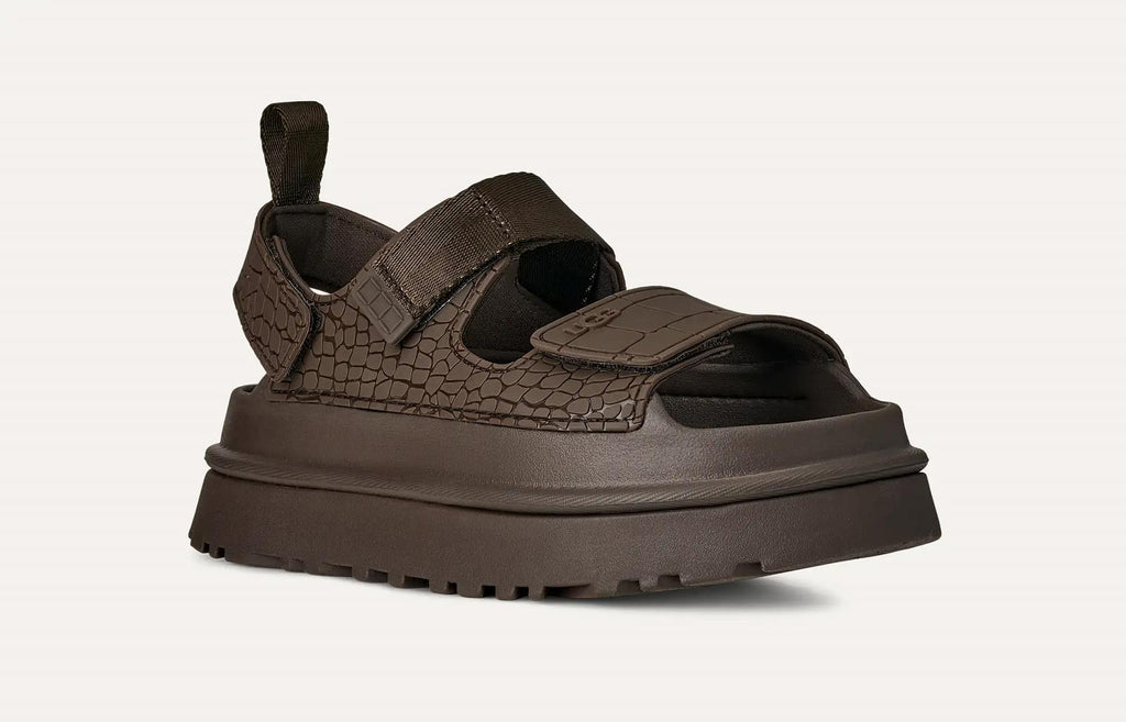 UGG Goldenglow embossed sandals dense smoke