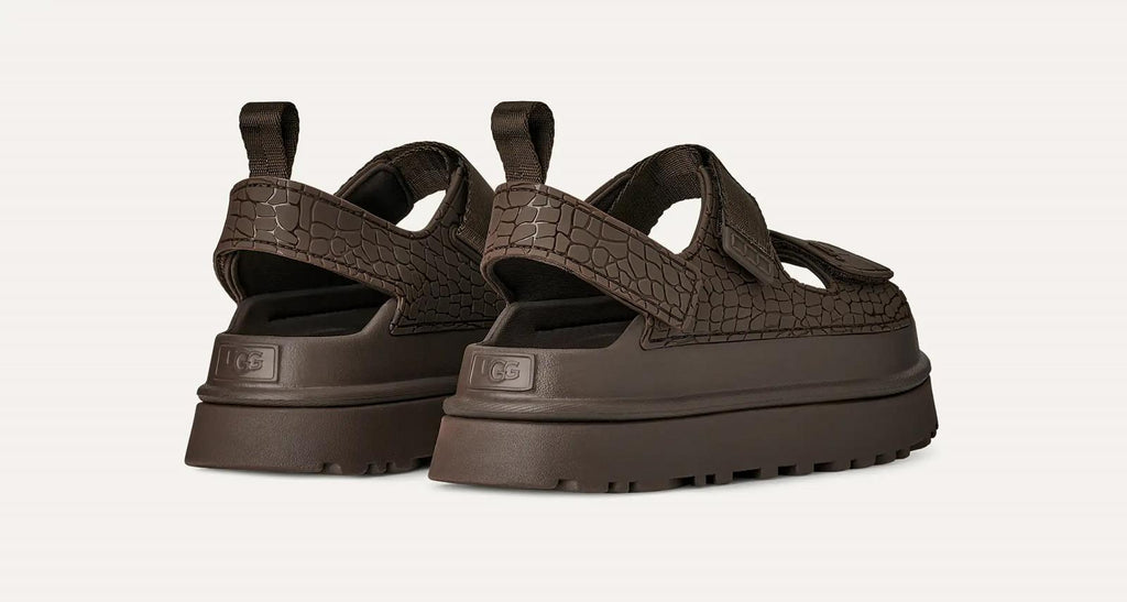 UGG Goldenglow embossed sandals dense smoke