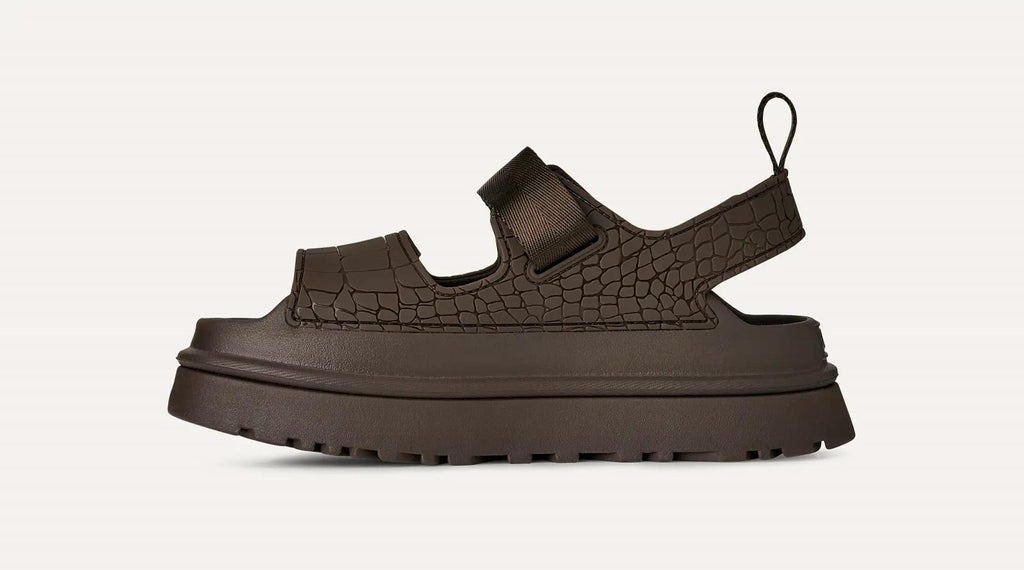 UGG Goldenglow embossed sandals dense smoke