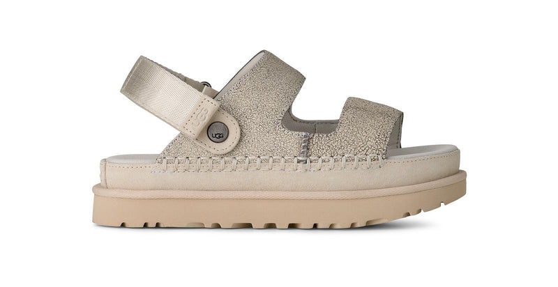 UGG Goldenstar crackle glide sandals white