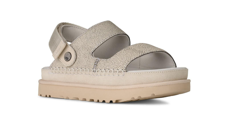 UGG Goldenstar crackle glide sandals white