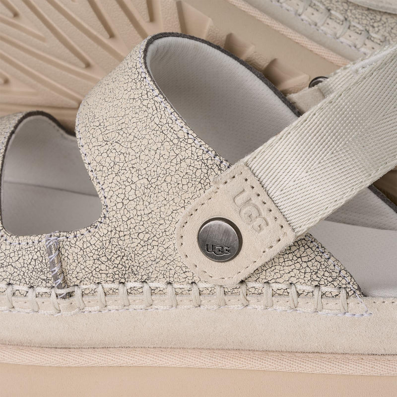 UGG Goldenstar crackle glide sandals white