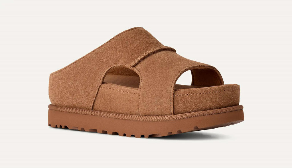 UGG Goldenstar Hi cutout slides chestnut