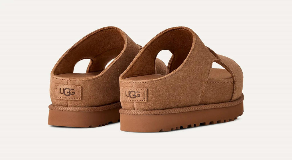 UGG Goldenstar Hi cutout slides chestnut