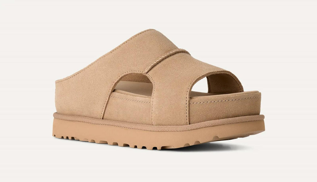 UGG Goldenstar Hi cutout slides sand