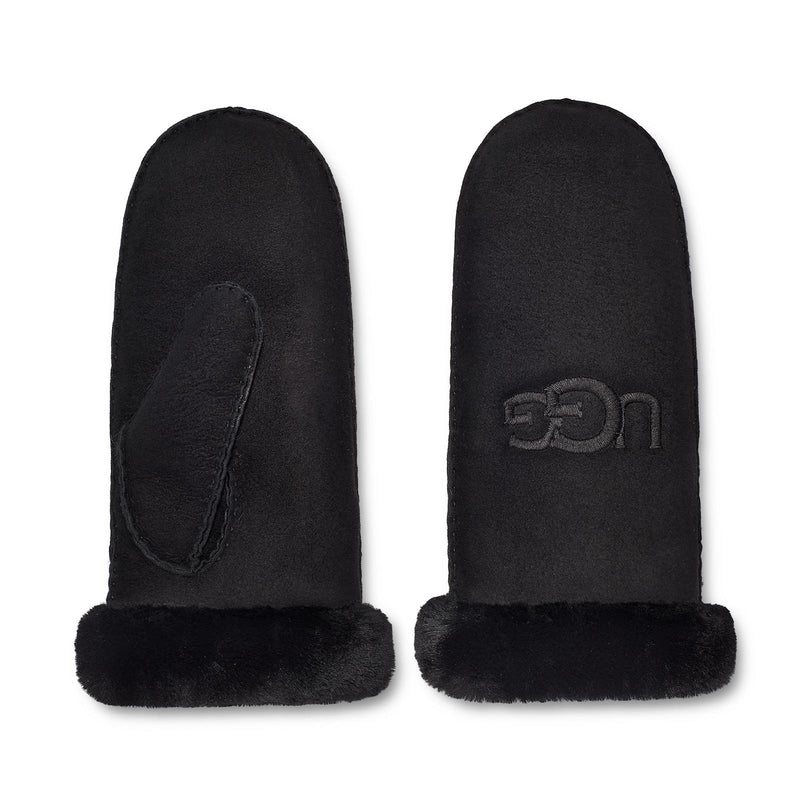 UGG Sheepskin embroidered mittens black