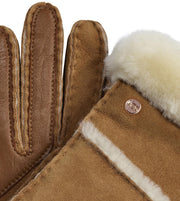 UGG Sheepskin seamed gloves chestnut