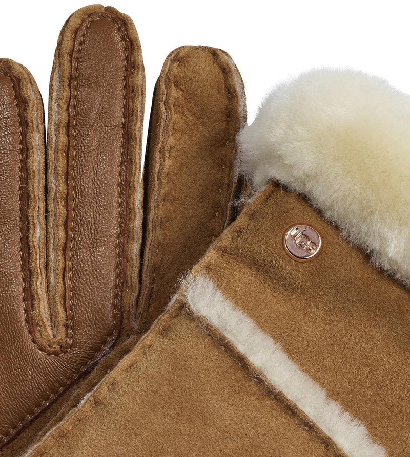 UGG Sheepskin seamed gloves chestnut