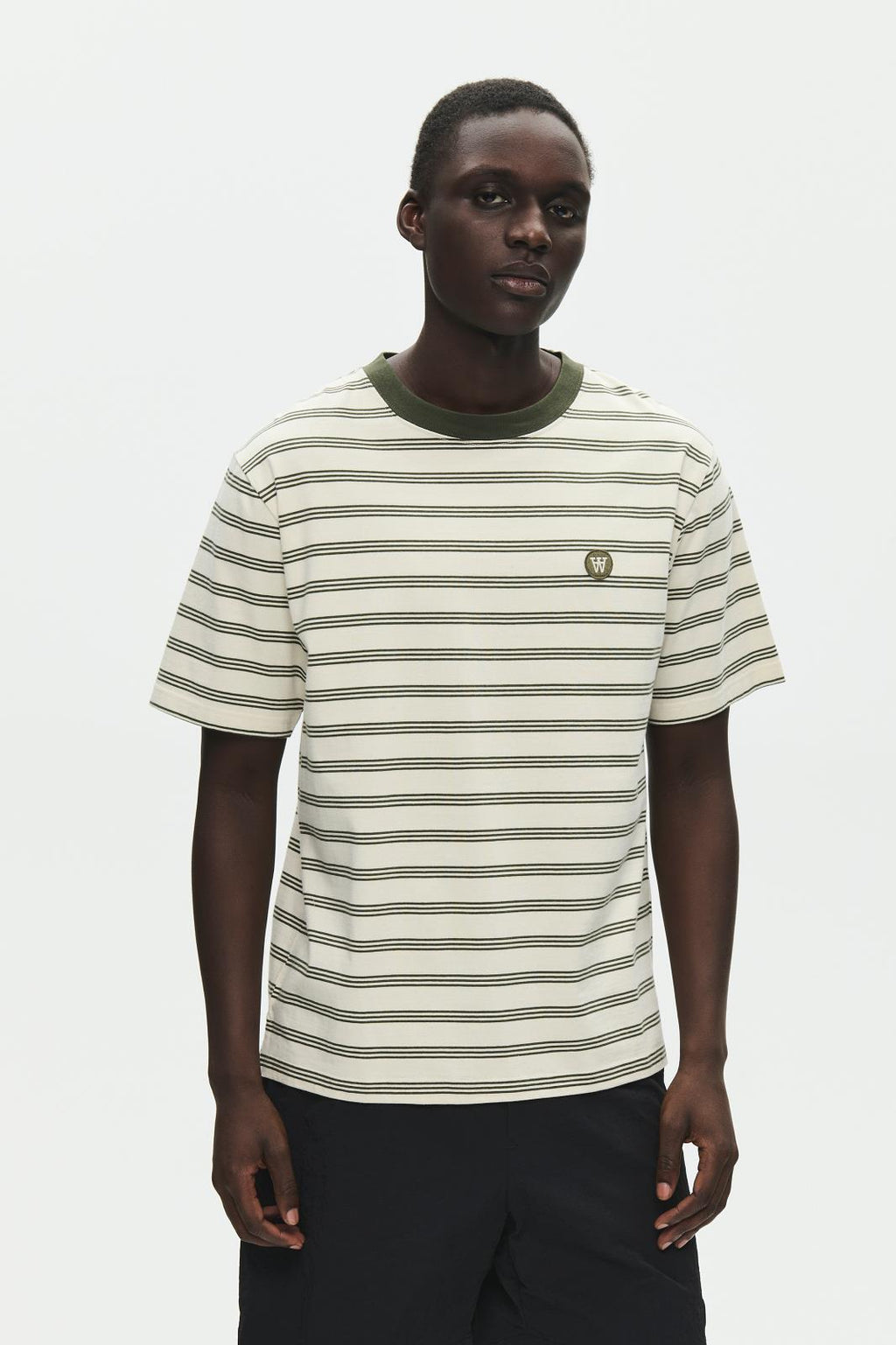 WOOD WOOD Easton X tee silver birch stripe