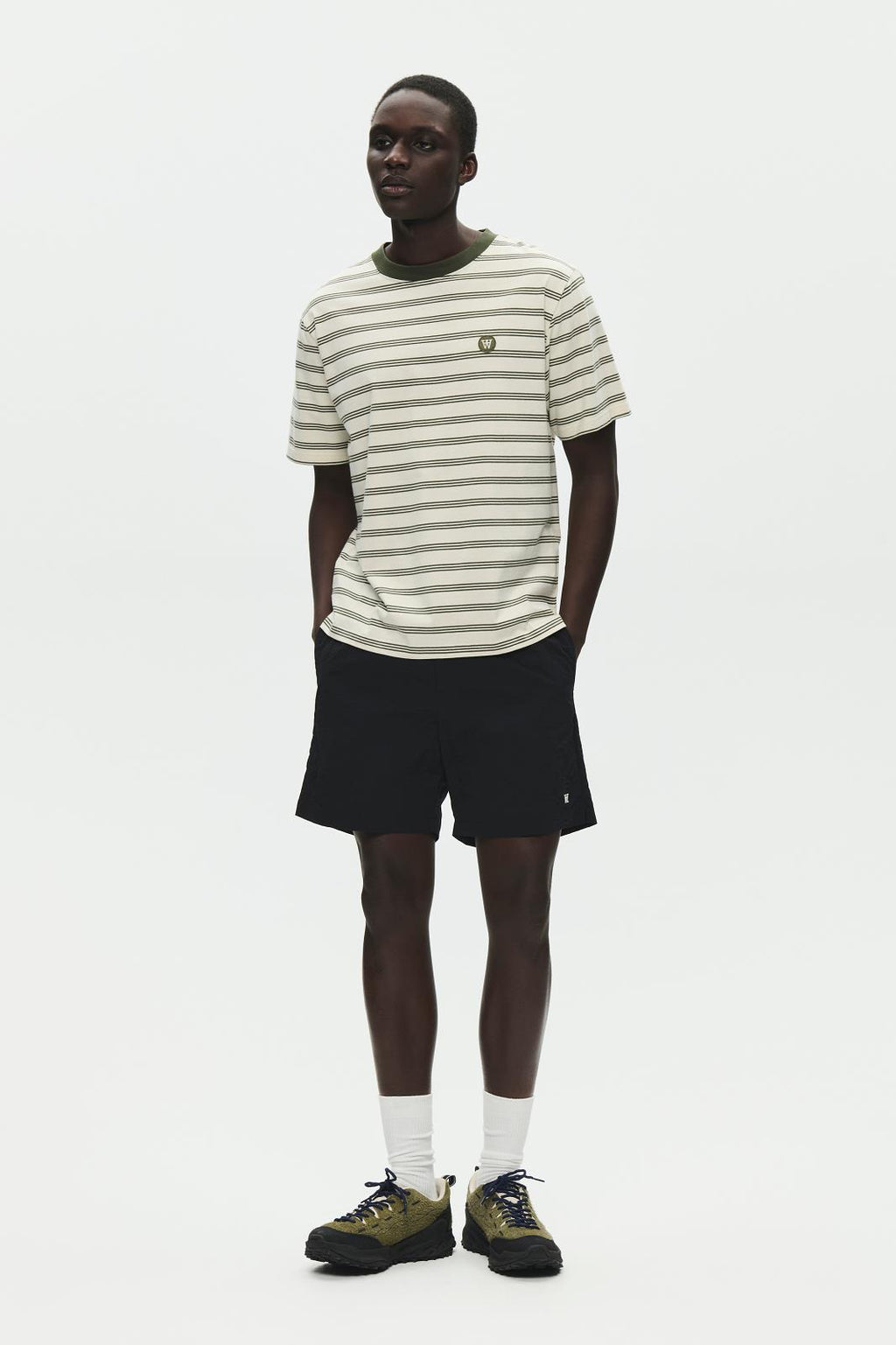 WOOD WOOD Easton X tee silver birch stripe