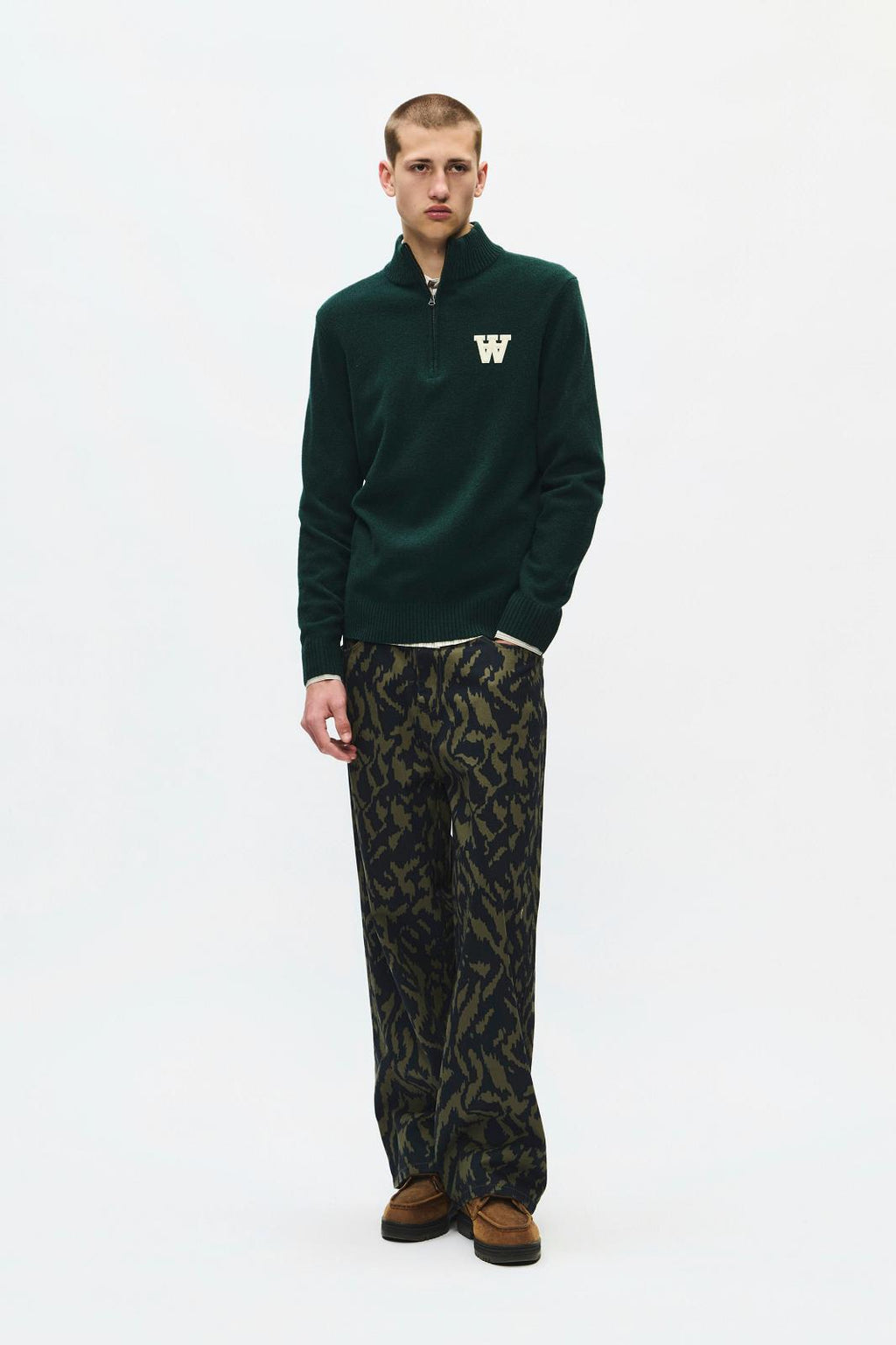 WOOD WOOD Harald AOP trousers aurora green