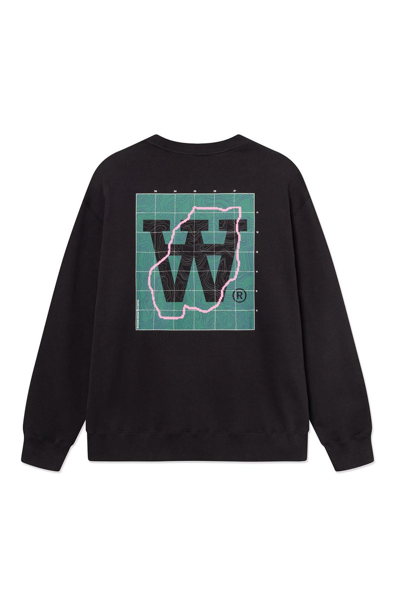 WOOD WOOD James map crewneck black