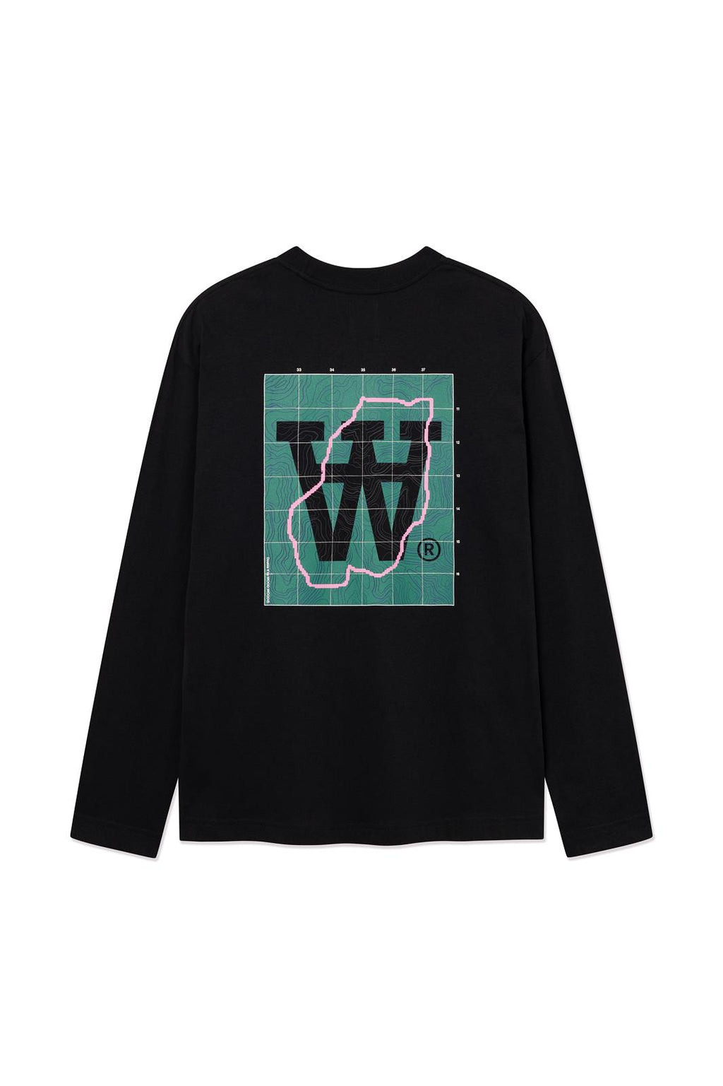 WOOD WOOD Liam map LS tee black