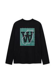 WOOD WOOD Liam map LS tee black