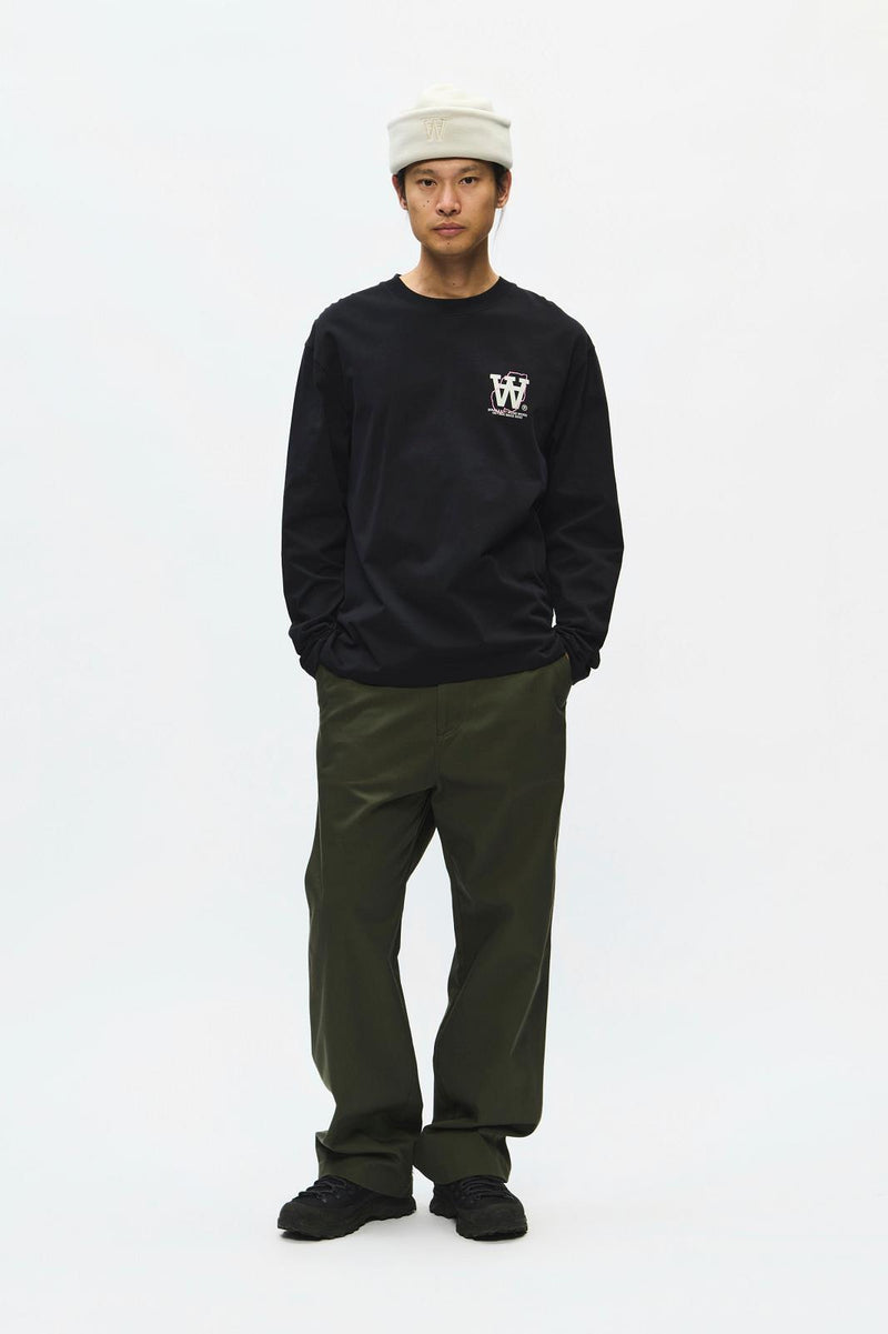 WOOD WOOD Liam map LS tee black