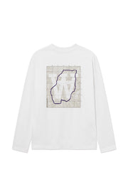 WOOD WOOD Liam map LS tee bright white
