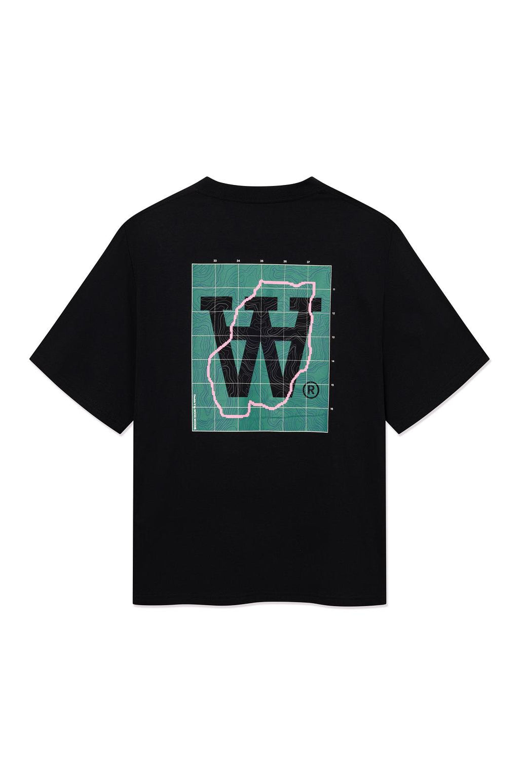 WOOD WOOD Liam map tee black