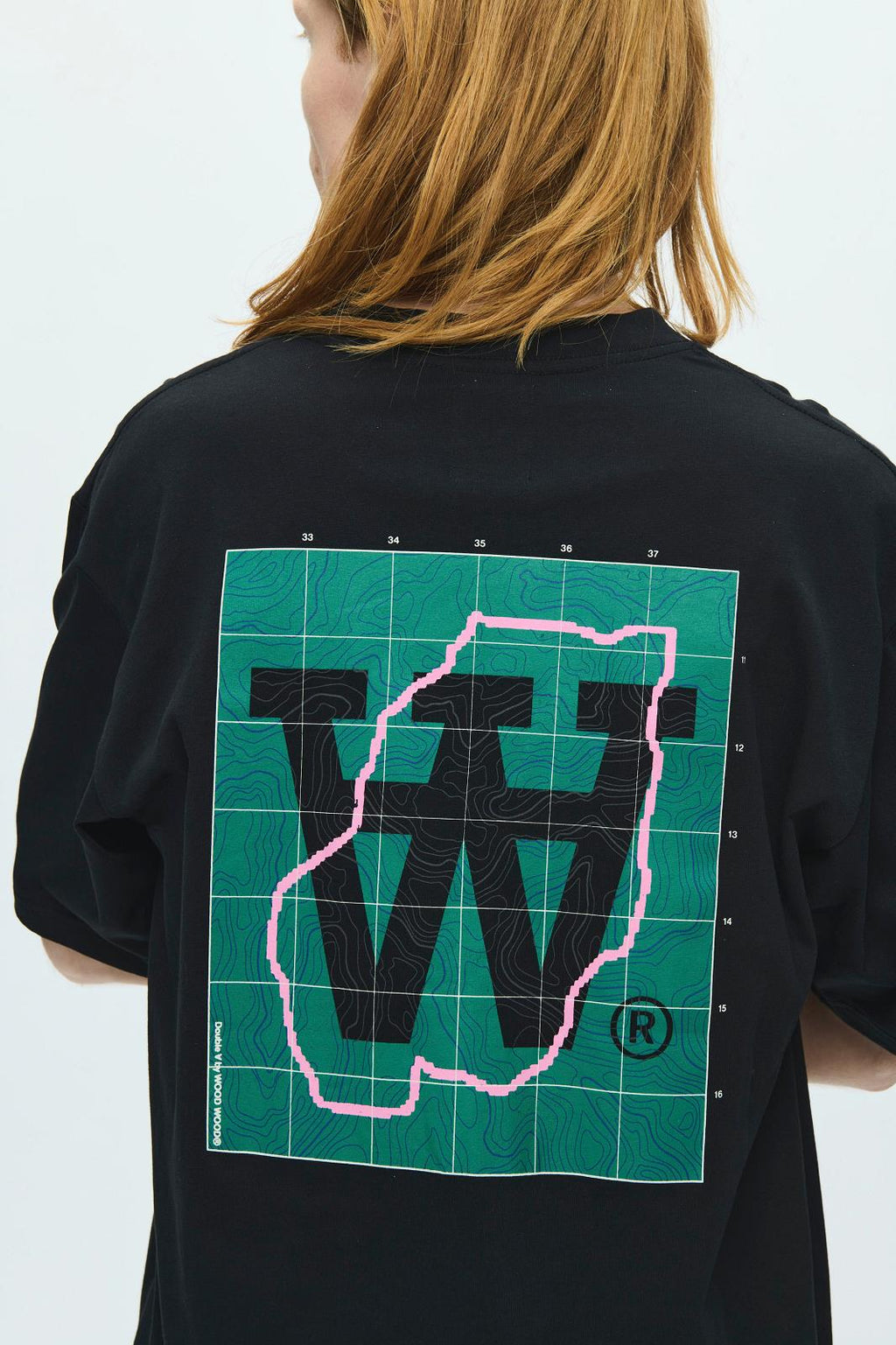 WOOD WOOD Liam map tee black