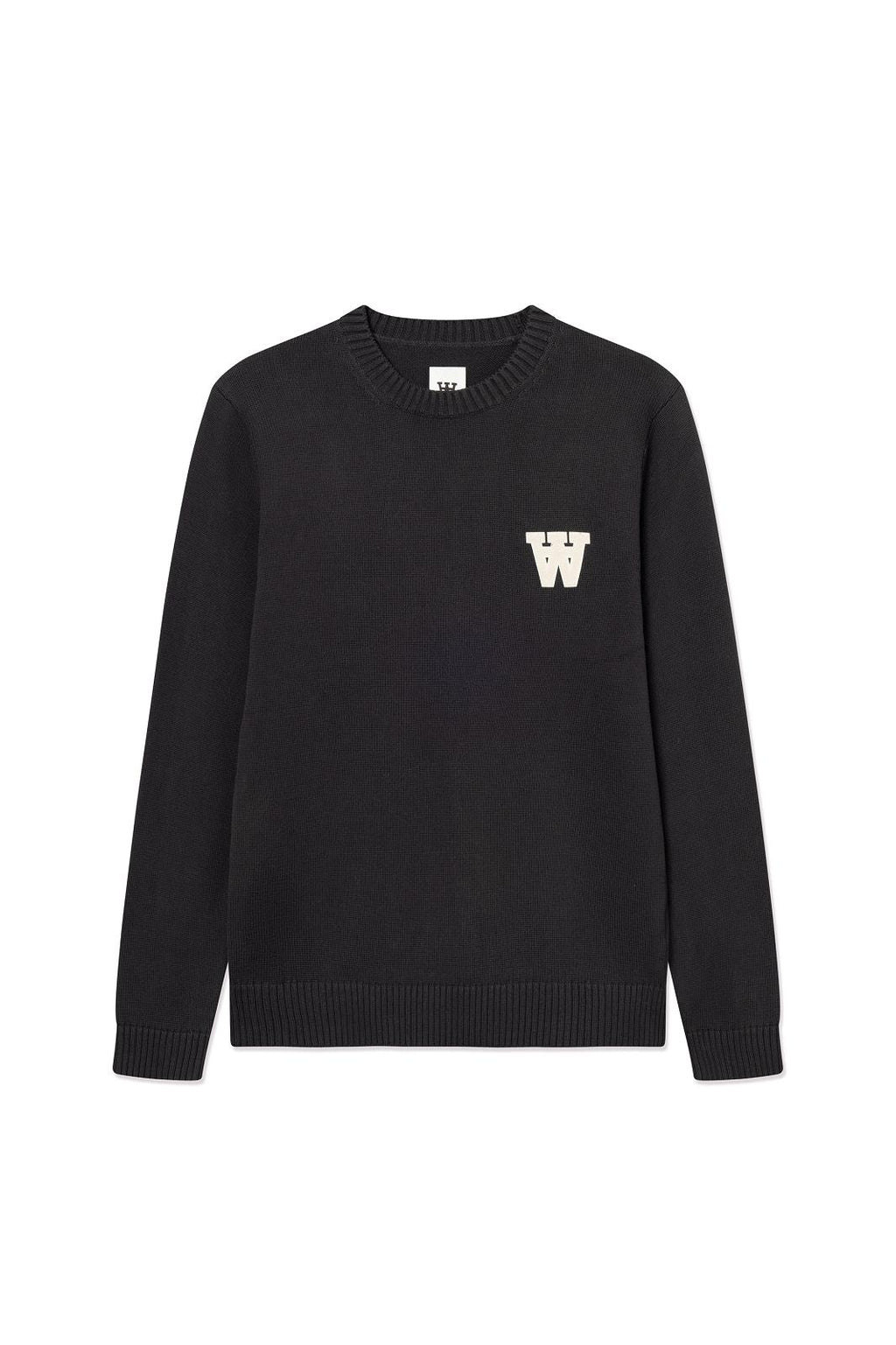 WOOD WOOD Tay knit crewneck sweater pirate black