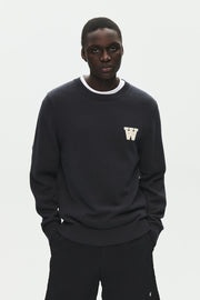 WOOD WOOD Tay knit crewneck sweater pirate black