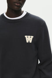 WOOD WOOD Tay knit crewneck sweater pirate black