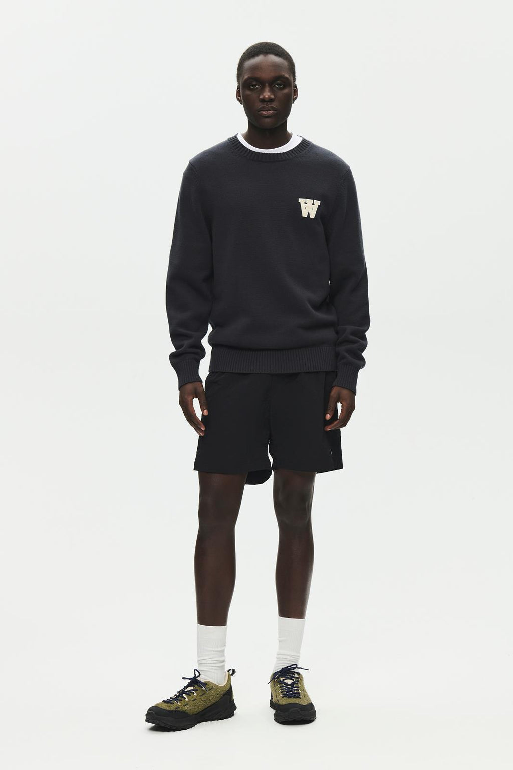 WOOD WOOD Tay knit crewneck sweater pirate black