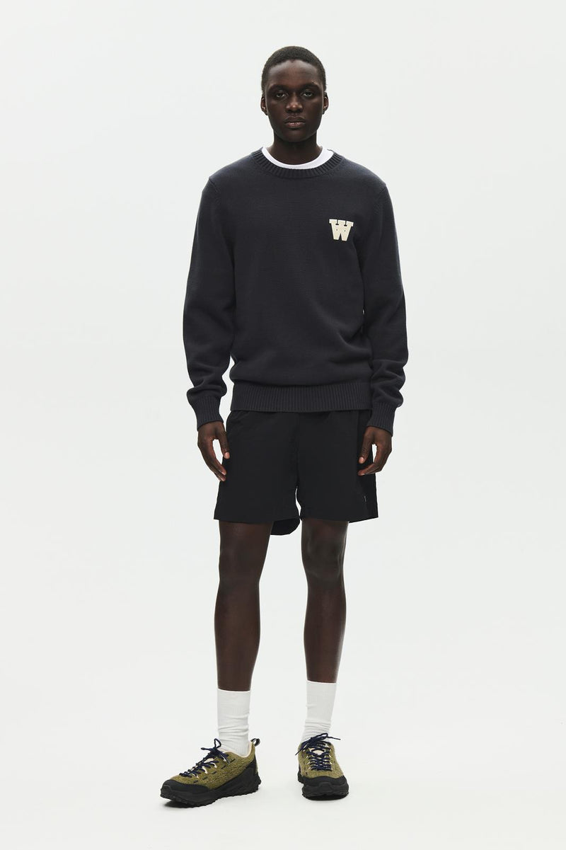 WOOD WOOD Tay knit crewneck sweater pirate black