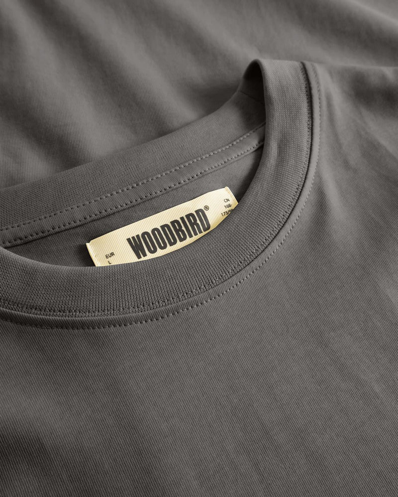 WOODBIRD Baine base tee antra grey