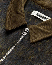 WOODBIRD Blade hairy zip jacket dark olive