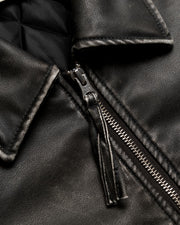 WOODBIRD Bue washed PU jacket washed black