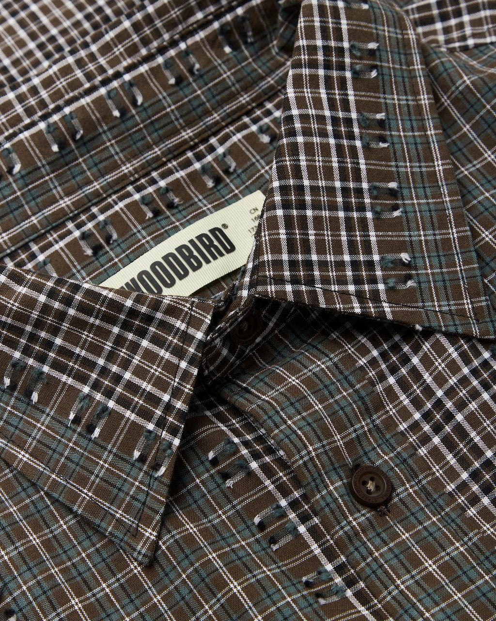 WOODBIRD Buzo woma check shirt brown green