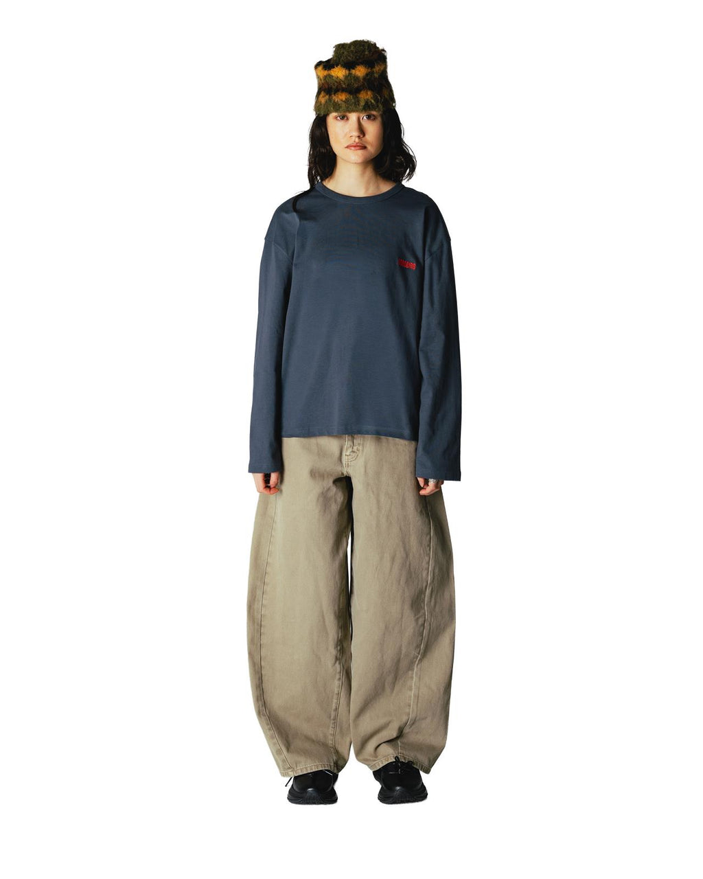 WOODBIRD Joul LS mono tee slate blue