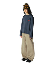 WOODBIRD Joul LS mono tee slate blue